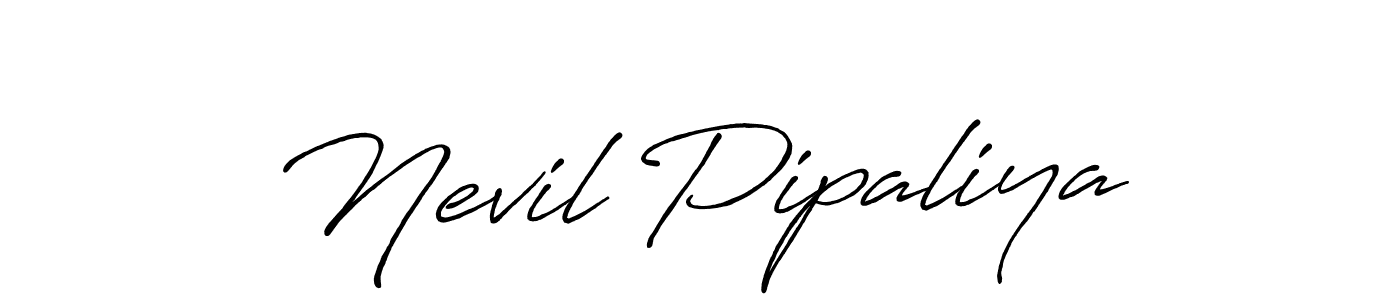 Nevil Pipaliya stylish signature style. Best Handwritten Sign (Antro_Vectra_Bolder) for my name. Handwritten Signature Collection Ideas for my name Nevil Pipaliya. Nevil Pipaliya signature style 7 images and pictures png