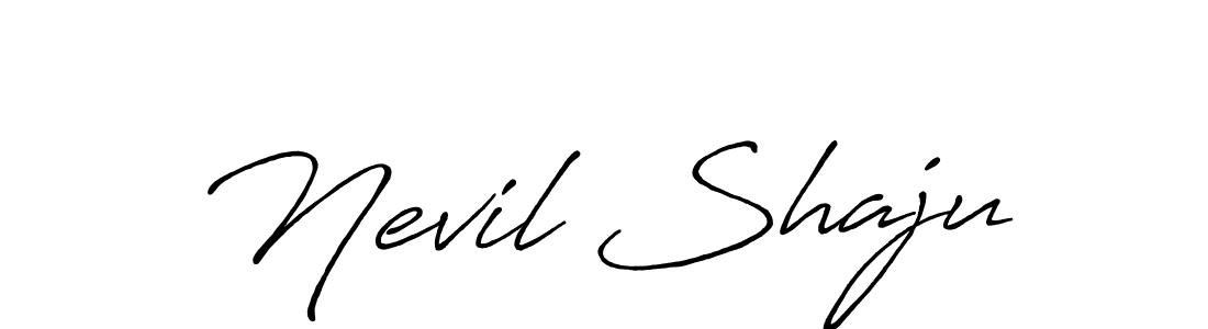 Also You can easily find your signature by using the search form. We will create Nevil Shaju name handwritten signature images for you free of cost using Antro_Vectra_Bolder sign style. Nevil Shaju signature style 7 images and pictures png