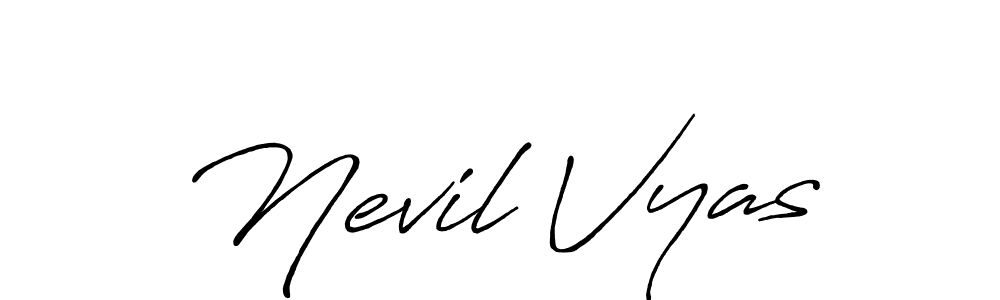 Similarly Antro_Vectra_Bolder is the best handwritten signature design. Signature creator online .You can use it as an online autograph creator for name Nevil Vyas. Nevil Vyas signature style 7 images and pictures png