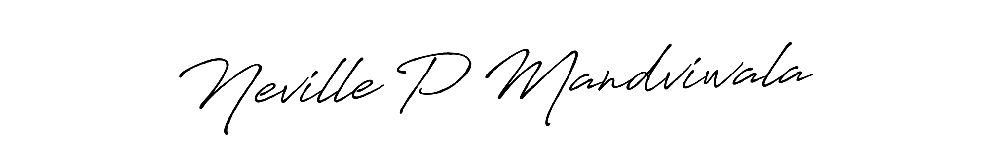 Create a beautiful signature design for name Neville P Mandviwala. With this signature (Antro_Vectra_Bolder) fonts, you can make a handwritten signature for free. Neville P Mandviwala signature style 7 images and pictures png