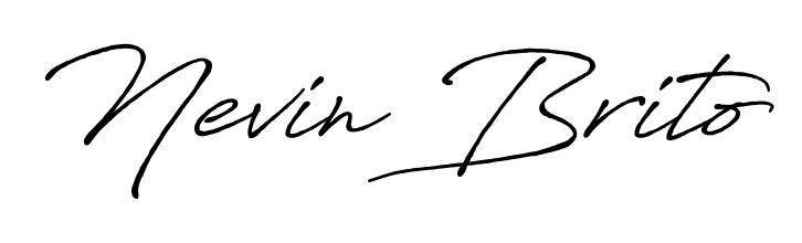 Create your official email sign-off with Nevin Brito name in Antro_Vectra_Bolder style. Crisp, clean, and perfectly legible across all screens. Nevin Brito signature style 7 images and pictures png