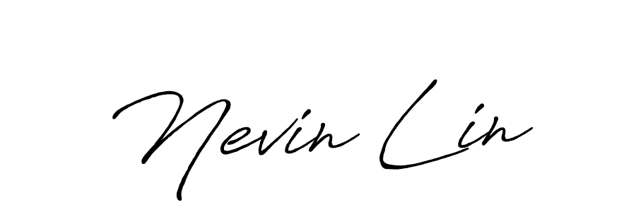 How to make Nevin Lin name signature. Use Antro_Vectra_Bolder style for creating short signs online. This is the latest handwritten sign. Nevin Lin signature style 7 images and pictures png