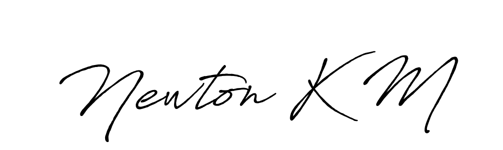 How to make Newton K M name signature. Use Antro_Vectra_Bolder style for creating short signs online. This is the latest handwritten sign. Newton K M signature style 7 images and pictures png