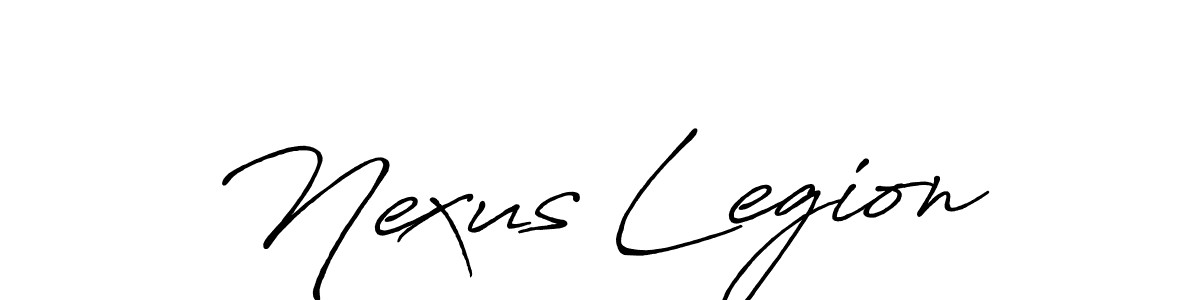 Create a beautiful signature design for name Nexus Legion. With this signature (Antro_Vectra_Bolder) fonts, you can make a handwritten signature for free. Nexus Legion signature style 7 images and pictures png