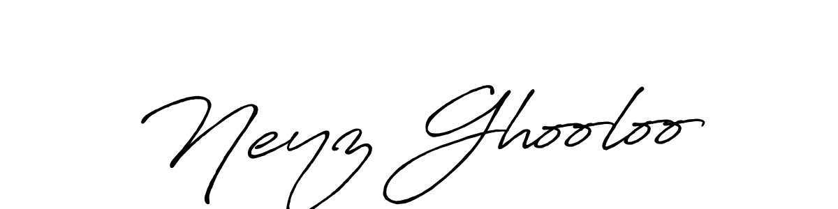 How to make Neyz Ghooloo name signature. Use Antro_Vectra_Bolder style for creating short signs online. This is the latest handwritten sign. Neyz Ghooloo signature style 7 images and pictures png