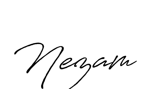if you are searching for the best signature style for your name Nezam. so please give up your signature search. here we have designed multiple signature styles  using Antro_Vectra_Bolder. Nezam signature style 7 images and pictures png