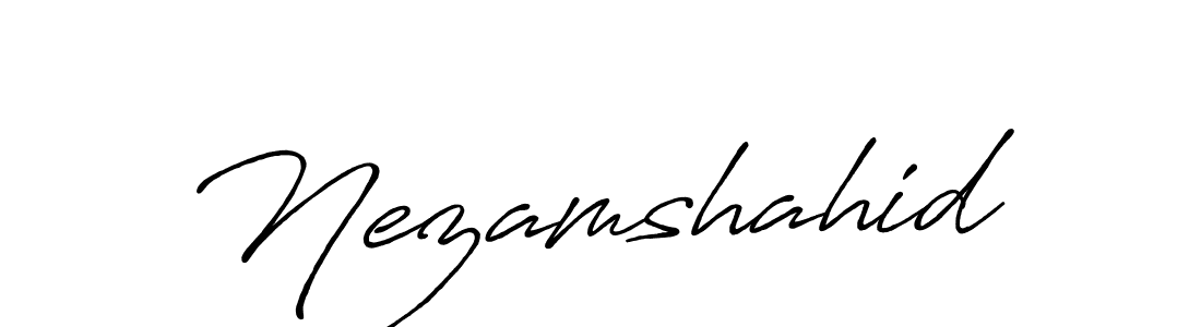 Nezamshahid stylish signature style. Best Handwritten Sign (Antro_Vectra_Bolder) for my name. Handwritten Signature Collection Ideas for my name Nezamshahid. Nezamshahid signature style 7 images and pictures png