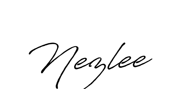 Make a beautiful signature design for name Nezlee. With this signature (Antro_Vectra_Bolder) style, you can create a handwritten signature for free. Nezlee signature style 7 images and pictures png