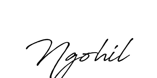 Make a beautiful signature design for name Ngohil. With this signature (Antro_Vectra_Bolder) style, you can create a handwritten signature for free. Ngohil signature style 7 images and pictures png