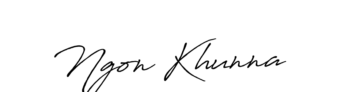 Make a beautiful signature design for name Ngon Khunna. With this signature (Antro_Vectra_Bolder) style, you can create a handwritten signature for free. Ngon Khunna signature style 7 images and pictures png