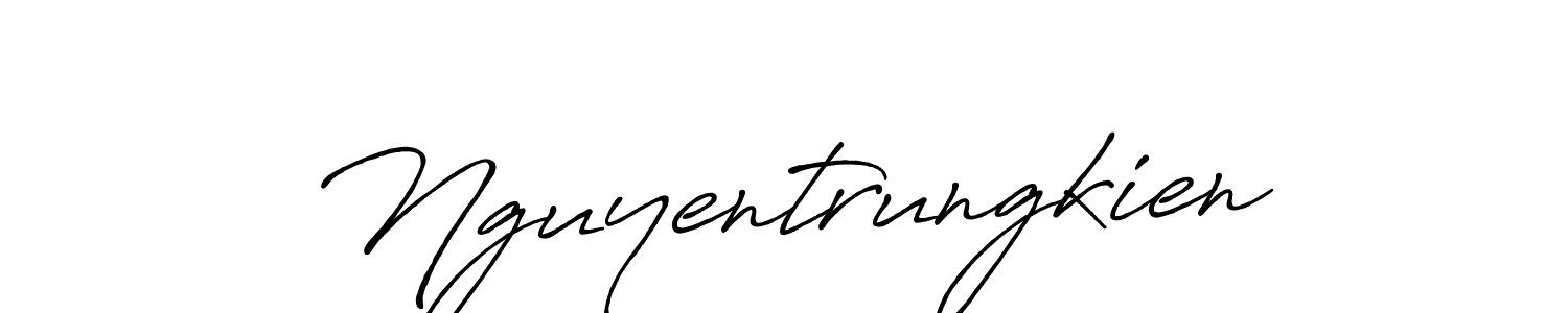 The best way (Antro_Vectra_Bolder) to make a short signature is to pick only two or three words in your name. The name Nguyentrungkien include a total of six letters. For converting this name. Nguyentrungkien signature style 7 images and pictures png