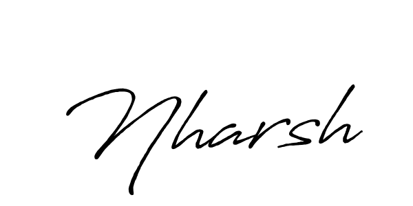 Similarly Antro_Vectra_Bolder is the best handwritten signature design. Signature creator online .You can use it as an online autograph creator for name Nharsh. Nharsh signature style 7 images and pictures png