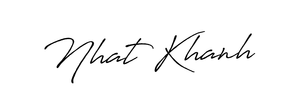 How to make Nhat Khanh name signature. Use Antro_Vectra_Bolder style for creating short signs online. This is the latest handwritten sign. Nhat Khanh signature style 7 images and pictures png