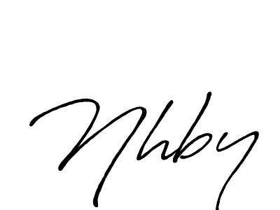 Design your own signature with our free online signature maker. With this signature software, you can create a handwritten (Antro_Vectra_Bolder) signature for name Nhby. Nhby signature style 7 images and pictures png