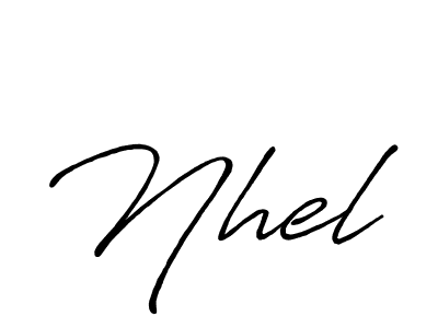 Make a beautiful signature design for name Nhel. With this signature (Antro_Vectra_Bolder) style, you can create a handwritten signature for free. Nhel signature style 7 images and pictures png