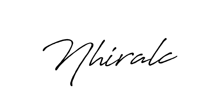 How to make Nhiralc name signature. Use Antro_Vectra_Bolder style for creating short signs online. This is the latest handwritten sign. Nhiralc signature style 7 images and pictures png