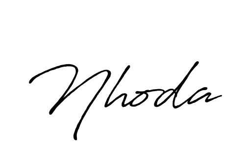 Use a signature maker to create a handwritten signature online. With this signature software, you can design (Antro_Vectra_Bolder) your own signature for name Nhoda. Nhoda signature style 7 images and pictures png