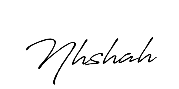 Use a signature maker to create a handwritten signature online. With this signature software, you can design (Antro_Vectra_Bolder) your own signature for name Nhshah. Nhshah signature style 7 images and pictures png