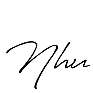 Create a beautiful signature design for name Nhu. With this signature (Antro_Vectra_Bolder) fonts, you can make a handwritten signature for free. Nhu signature style 7 images and pictures png