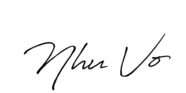 Use a signature maker to create a handwritten signature online. With this signature software, you can design (Antro_Vectra_Bolder) your own signature for name Nhu Vo. Nhu Vo signature style 7 images and pictures png