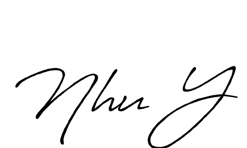 if you are searching for the best signature style for your name Nhu Y. so please give up your signature search. here we have designed multiple signature styles  using Antro_Vectra_Bolder. Nhu Y signature style 7 images and pictures png