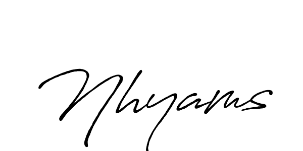 Make a beautiful signature design for name Nhyams. Use this online signature maker to create a handwritten signature for free. Nhyams signature style 7 images and pictures png