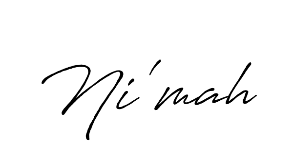 How to make Ni'mah name signature. Use Antro_Vectra_Bolder style for creating short signs online. This is the latest handwritten sign. Ni'mah signature style 7 images and pictures png