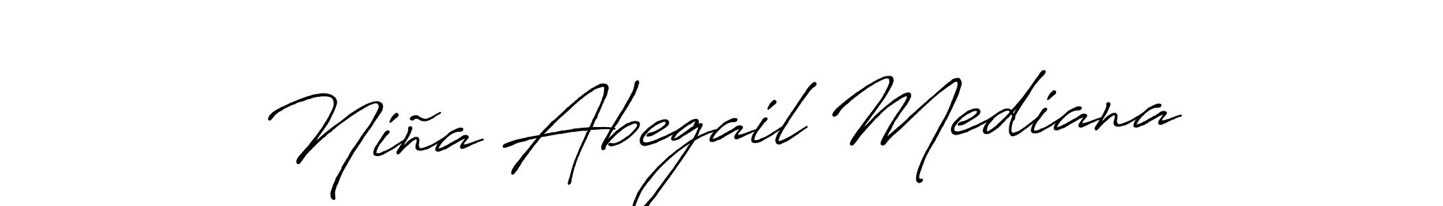 You should practise on your own different ways (Antro_Vectra_Bolder) to write your name (Niña Abegail Mediana) in signature. don't let someone else do it for you. Niña Abegail Mediana signature style 7 images and pictures png