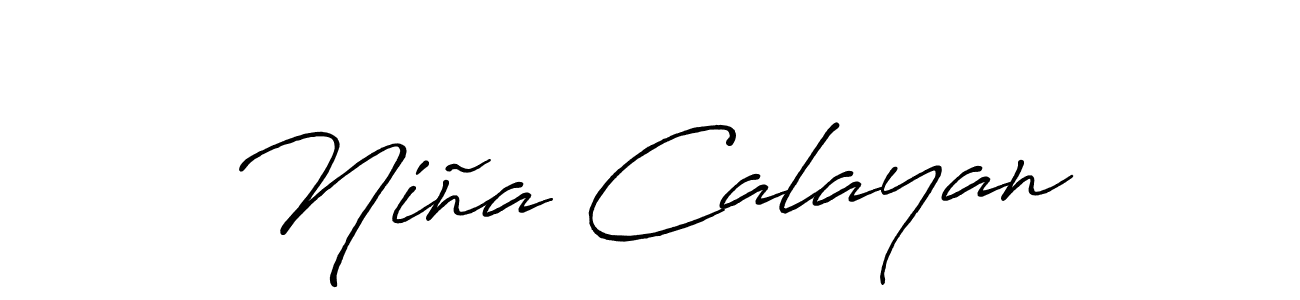 You should practise on your own different ways (Antro_Vectra_Bolder) to write your name (Niña Calayan) in signature. don't let someone else do it for you. Niña Calayan signature style 7 images and pictures png