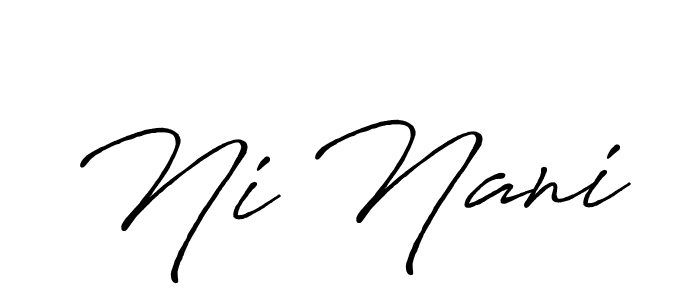 This is the best signature style for the Ni Nani name. Also you like these signature font (Antro_Vectra_Bolder). Mix name signature. Ni Nani signature style 7 images and pictures png