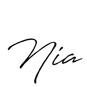 Use a signature maker to create a handwritten signature online. With this signature software, you can design (Antro_Vectra_Bolder) your own signature for name Nia. Nia signature style 7 images and pictures png