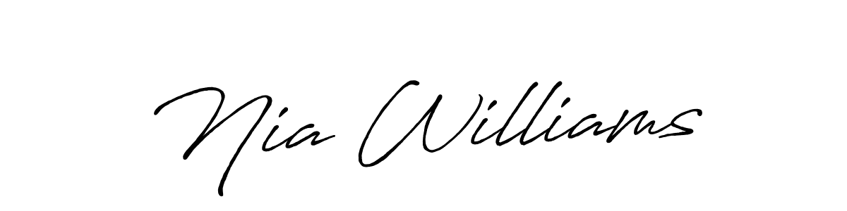 if you are searching for the best signature style for your name Nia Williams. so please give up your signature search. here we have designed multiple signature styles  using Antro_Vectra_Bolder. Nia Williams signature style 7 images and pictures png