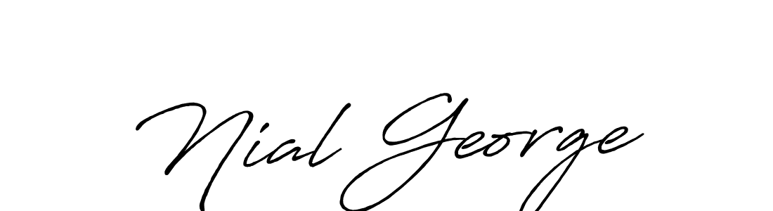 Nial George stylish signature style. Best Handwritten Sign (Antro_Vectra_Bolder) for my name. Handwritten Signature Collection Ideas for my name Nial George. Nial George signature style 7 images and pictures png