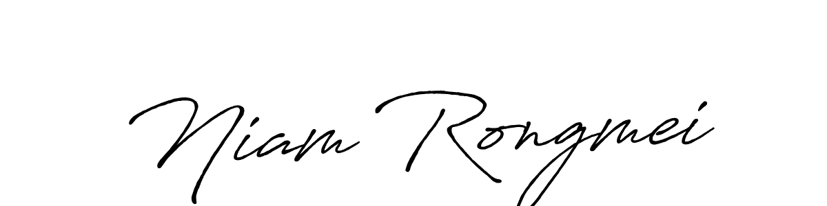 The best way (Antro_Vectra_Bolder) to make a short signature is to pick only two or three words in your name. The name Niam Rongmei include a total of six letters. For converting this name. Niam Rongmei signature style 7 images and pictures png
