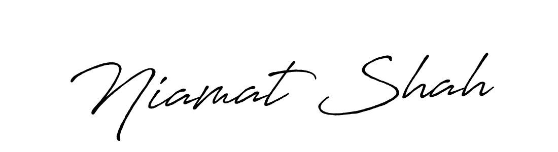 How to make Niamat Shah name signature. Use Antro_Vectra_Bolder style for creating short signs online. This is the latest handwritten sign. Niamat Shah signature style 7 images and pictures png