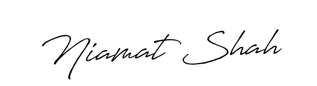 How to make Niamat Shah name signature. Use Antro_Vectra_Bolder style for creating short signs online. This is the latest handwritten sign. Niamat Shah signature style 7 images and pictures png