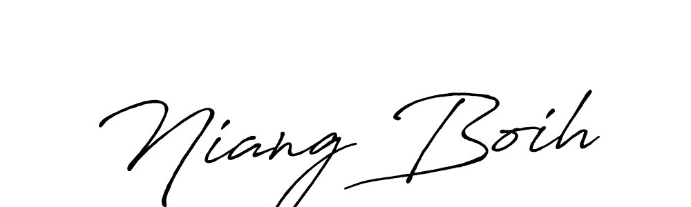 How to make Niang Boih name signature. Use Antro_Vectra_Bolder style for creating short signs online. This is the latest handwritten sign. Niang Boih signature style 7 images and pictures png