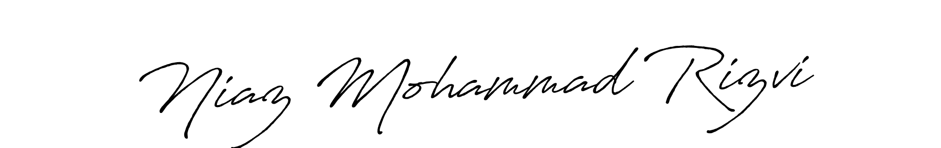 The best way (Antro_Vectra_Bolder) to make a short signature is to pick only two or three words in your name. The name Niaz Mohammad Rizvi include a total of six letters. For converting this name. Niaz Mohammad Rizvi signature style 7 images and pictures png
