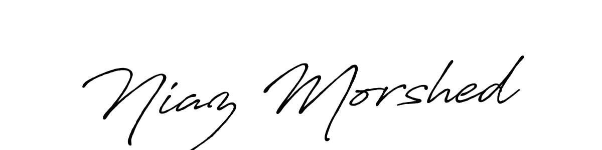 The best way (Antro_Vectra_Bolder) to make a short signature is to pick only two or three words in your name. The name Niaz Morshed include a total of six letters. For converting this name. Niaz Morshed signature style 7 images and pictures png