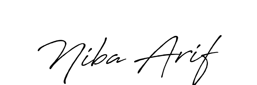 Use a signature maker to create a handwritten signature online. With this signature software, you can design (Antro_Vectra_Bolder) your own signature for name Niba Arif. Niba Arif signature style 7 images and pictures png