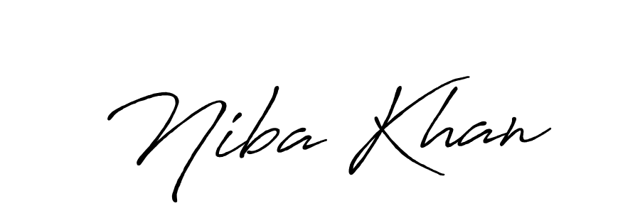 Design your own signature with our free online signature maker. With this signature software, you can create a handwritten (Antro_Vectra_Bolder) signature for name Niba Khan. Niba Khan signature style 7 images and pictures png