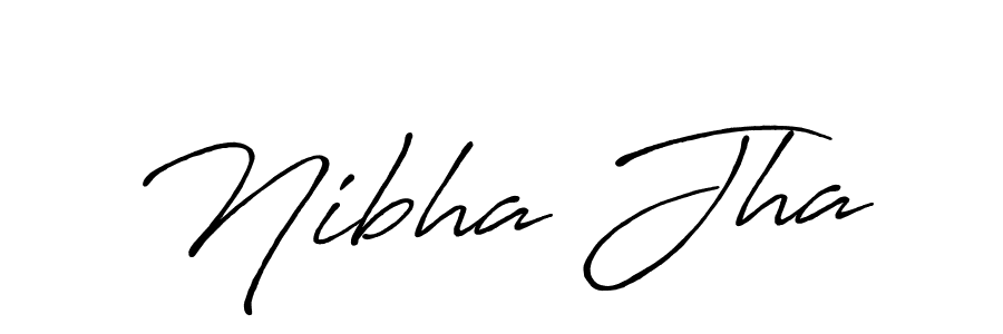 Make a beautiful signature design for name Nibha Jha. With this signature (Antro_Vectra_Bolder) style, you can create a handwritten signature for free. Nibha Jha signature style 7 images and pictures png