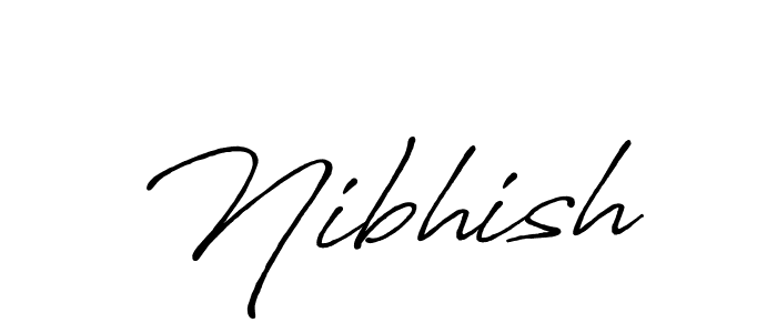 How to make Nibhish name signature. Use Antro_Vectra_Bolder style for creating short signs online. This is the latest handwritten sign. Nibhish signature style 7 images and pictures png