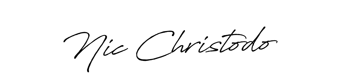 Use a signature maker to create a handwritten signature online. With this signature software, you can design (Antro_Vectra_Bolder) your own signature for name Nic Christodo. Nic Christodo signature style 7 images and pictures png