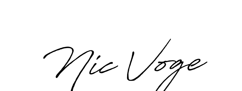 Use a signature maker to create a handwritten signature online. With this signature software, you can design (Antro_Vectra_Bolder) your own signature for name Nic Voge. Nic Voge signature style 7 images and pictures png