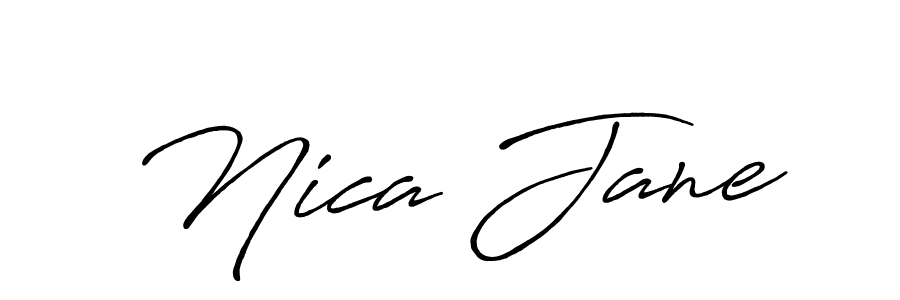 Antro_Vectra_Bolder is a professional signature style that is perfect for those who want to add a touch of class to their signature. It is also a great choice for those who want to make their signature more unique. Get Nica Jane name to fancy signature for free. Nica Jane signature style 7 images and pictures png