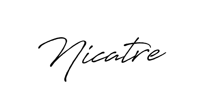 Make a beautiful signature design for name Nicatre. With this signature (Antro_Vectra_Bolder) style, you can create a handwritten signature for free. Nicatre signature style 7 images and pictures png