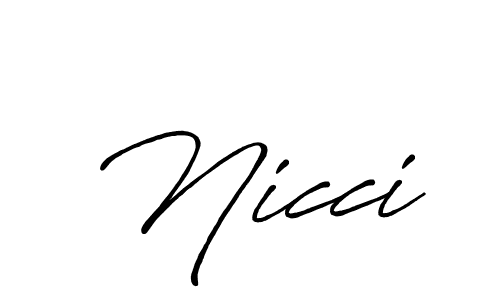 How to make Nicci name signature. Use Antro_Vectra_Bolder style for creating short signs online. This is the latest handwritten sign. Nicci signature style 7 images and pictures png
