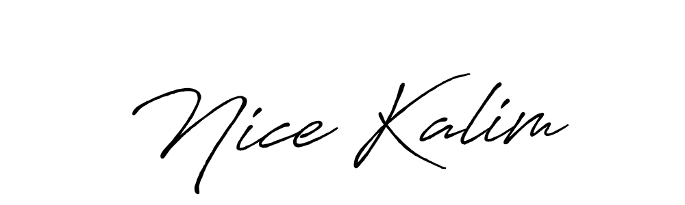 if you are searching for the best signature style for your name Nice Kalim. so please give up your signature search. here we have designed multiple signature styles  using Antro_Vectra_Bolder. Nice Kalim signature style 7 images and pictures png