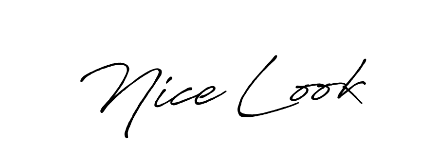Similarly Antro_Vectra_Bolder is the best handwritten signature design. Signature creator online .You can use it as an online autograph creator for name Nice Look. Nice Look signature style 7 images and pictures png